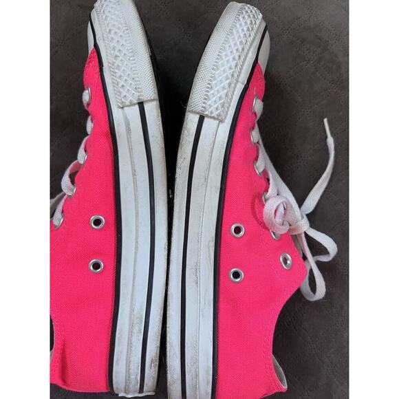 Converse Chuck Taylor All Star Neon Pink Sneakers Women Sz 6 Double Tongue - Picture 6 of 7
